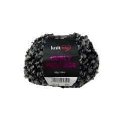 KnitMe Curly Melange Gri Siyah