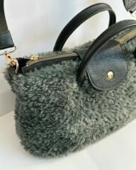 Küf Yeşili Peluş Çanta