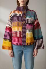 Etrofil El Örgüsü Renkli Hırka