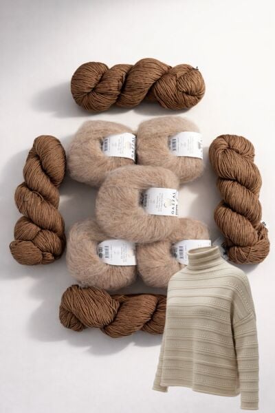 Kahve Yarım Balıkçı Kazak Kit