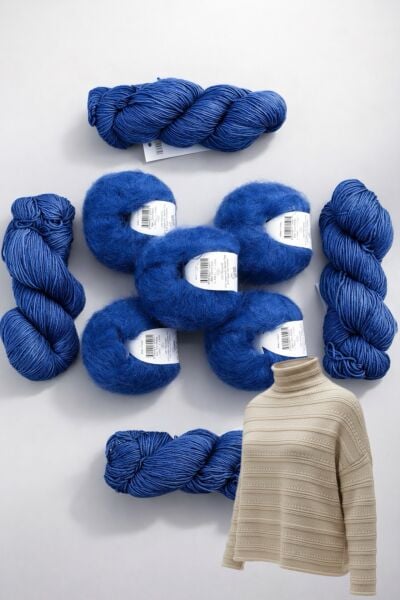 İndigo Yarım Balıkçı Kazak Kit