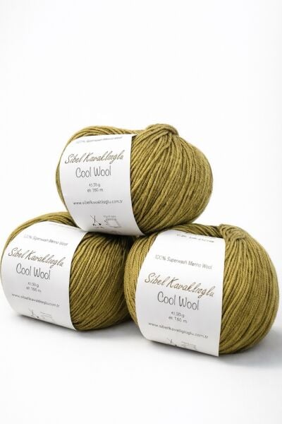 Cool Wool by Sibel Kavaklıoğlu 05 Yağ Yeşili %100 Merino Yünü İp