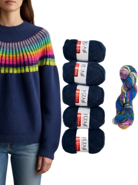 Norveç Kazak Kiti Lacivert