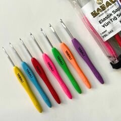 Yabalı Elastik Saplı Yün Tığ Seti 7'li