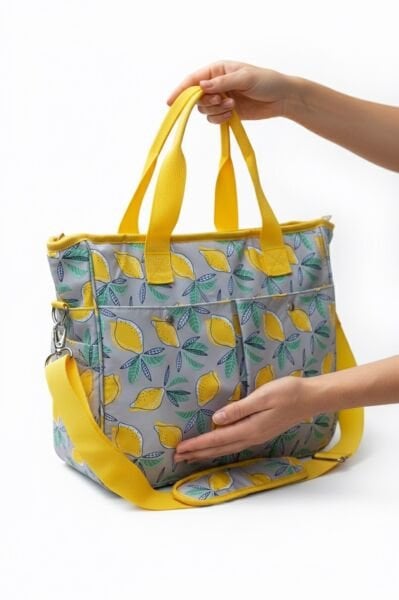Limon Desenli Örgü Çantası