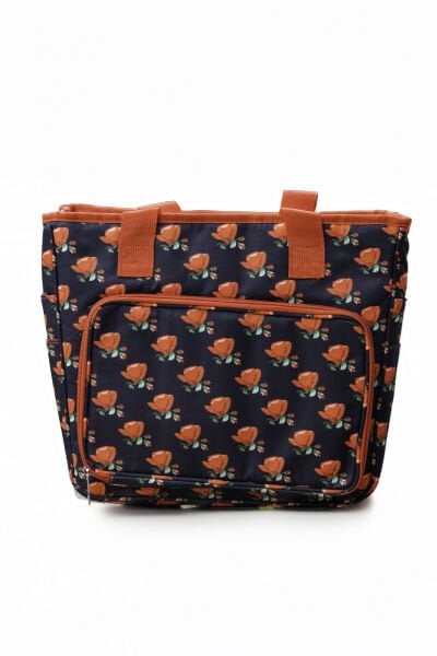 Gül Desenli Örgü Çantası