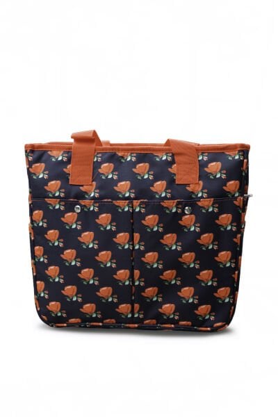 Gül Desenli Örgü Çantası