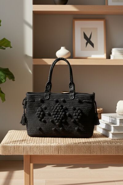 Siyah Rafya Çanta Kiti