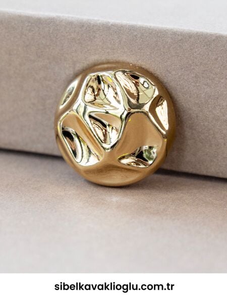Gold Yuvarlak Büyük Damlacıklı Düğme