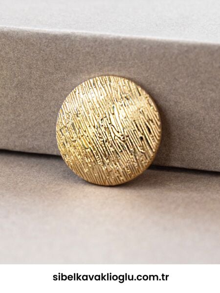 Gold Yuvarlak Çizgili Düğme