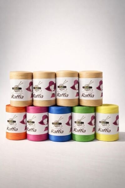 Renkli Rafya Çanta Kiti