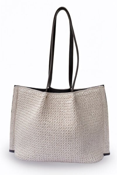 Bej Rafya Çanta