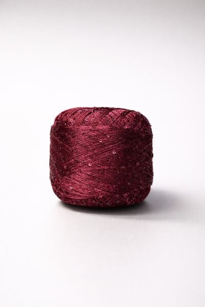 Küçük Pul Örgü İpi Bordo