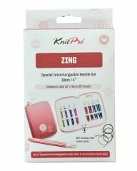 KnitPro Zing Ucu Değiştirilebilir Misinalı Örgü Şiş Seti (10 cm)