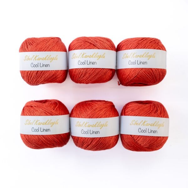Cool Linen Motif Bluz Kiti Kırmızı