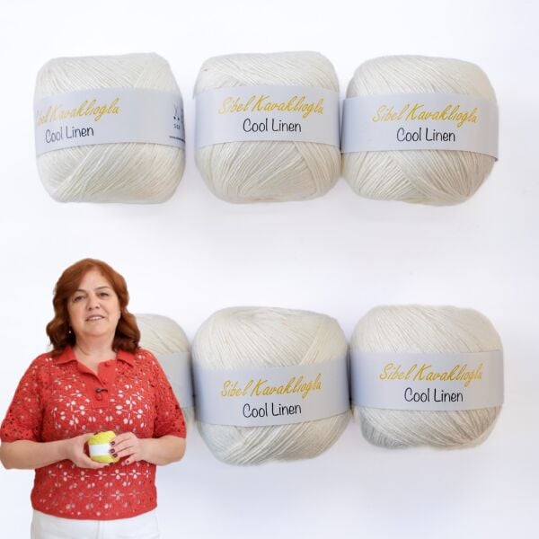 Cool Linen Motif Bluz Kiti Beyaz - Workshop Dahil