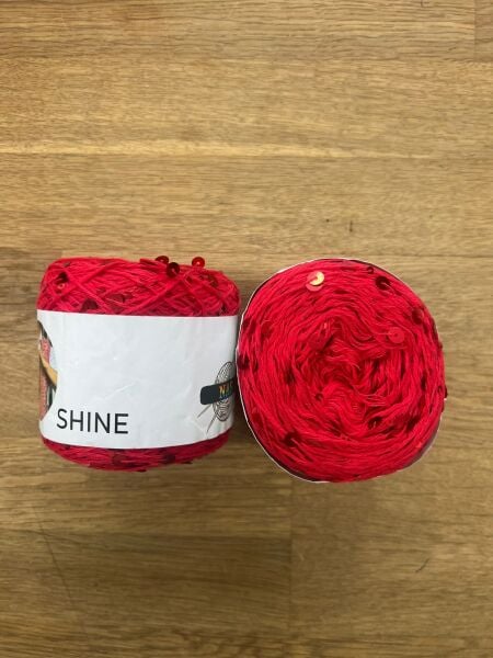 Shine Pullu İplik - Kırmızı