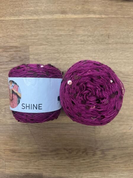 Shine Pullu İplik - Fuşya