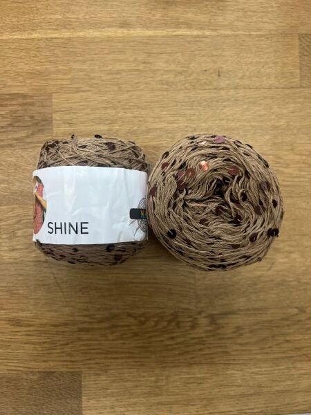 Shine Pullu İplik - Açık Kahverengi