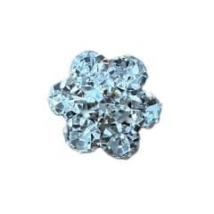 Gümüş Taşlı Çiçek Düğme