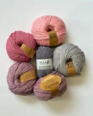 Papyrus Çizgili Bluz Kiti / Pembe-Gri