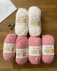 Crop Hırka Kiti & Anlatımı / Pembe-Beyaz (36/38)