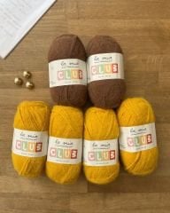 Crop Hırka Kiti & Anlatımı / Sarı-Kahve (36/38)