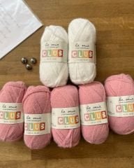 Crop Hırka Kiti & Anlatımı / Pembe-Beyaz (40/42)