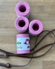 Kahve Saplı Lale Çanta Kiti / Pembe (D30)