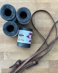 Kahve Saplı Lale Çanta Kiti / Siyah (D45)
