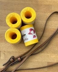 Kahve Saplı Lale Çanta Kiti / Sarı (D09)