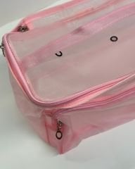 Şeffaf Pembe Örgü Çantası