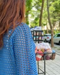 Mavi Ajurlu Hırka