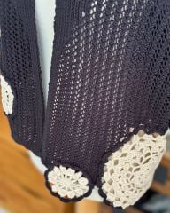 Motifli & Ajurlu Hırka Kiti + Anlatım (36-38 Beden) / Bej