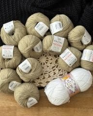 Motifli & Ajurlu Hırka Kiti + Anlatım (40-42 Beden) / Su Yeşili