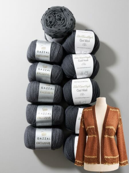 Tarçın Hırka Kiti 38-40 Beden Siyah