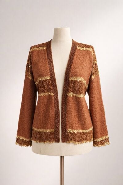 Tarçın Hırka Kiti 38-40 Beden Siyah