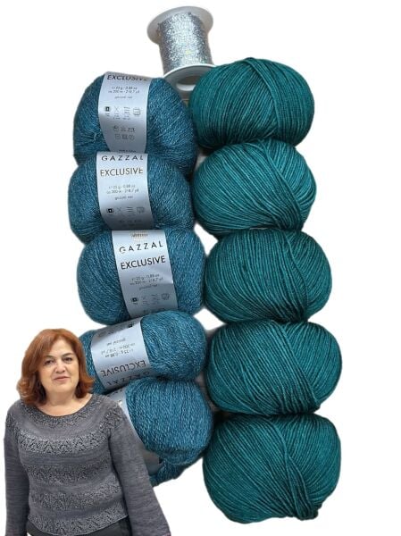 Ajurlu Simli Bluz 38-40 Beden Yeşil