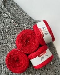 Pullu Zikzak Bluz Kiti + Anlatım / Kırmızı (S/M)