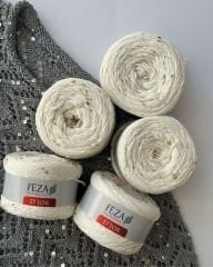 Pullu Zikzak Bluz Kiti + Anlatım / Kırık Beyaz (M/L)